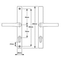 70/180 - UPVC Lever Handle - White