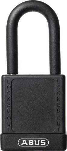 ABUS 74 Series Lock Out Tag Out Coloured Aluminium Padlock - Black