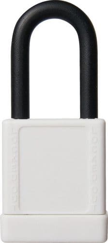 ABUS 74 Series Lock Out Tag Out Coloured Aluminium Padlock - White