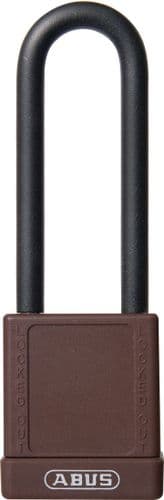 ABUS 74HB Series Long Shackle Lock Out Tag Out Coloured Aluminium Padlock - Brown