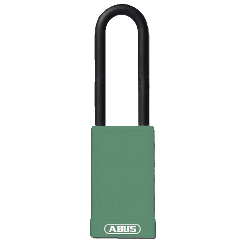 ABUS 74HB Series Long Shackle Lock Out Tag Out Coloured Aluminium Padlock - Green