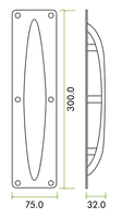 Anti Ligature Pull Handle On Backplate ZPSALP 300 X 75mm