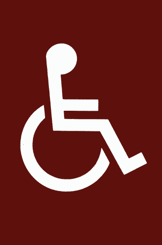 AR607D-CL Disabled Nylon Door Sign - F3005 - Wine Red - 8507931