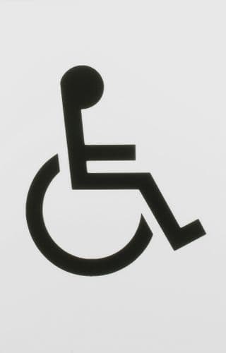 AR607D-DW Disabled Nylon Door Sign - Traffic White - 8507952