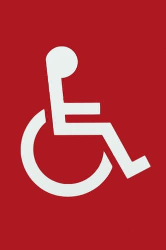 AR607D-R Disabled Nylon Door Sign - F3003 - Rouge Red - 8507980