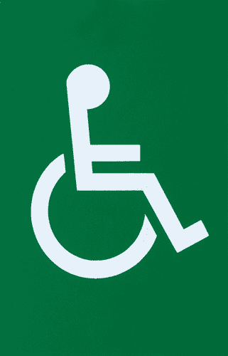 AR607D-V Disabled Nylon Door Sign - F6016 - Turquoise Green - 50001784