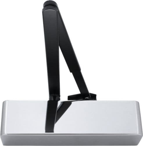 Arrone AR1500-PSS Overhead Door Closer - Black 9017 Arm/Polished Stainless Steel Cover