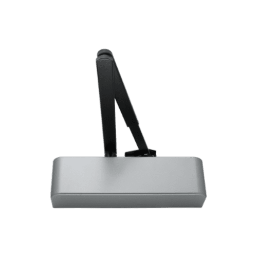 Arrone AR1500/SE/9017 Overhead Door Closer - Black Arm - Silver Enamel Cover