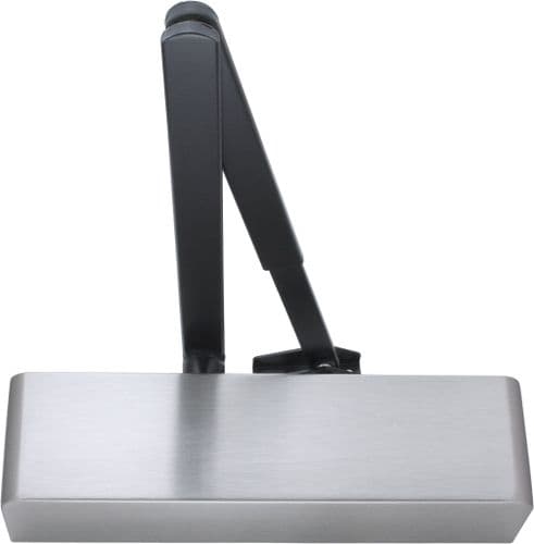 Arrone AR1500-SSS Overhead Door Closer - Black 9017 Arm/Satin Stainless Steel Cover