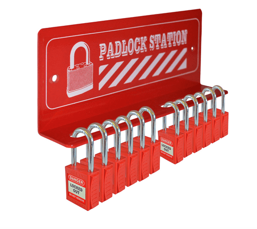 ASEC 12 Padlock Mini Lockout Tagout Station