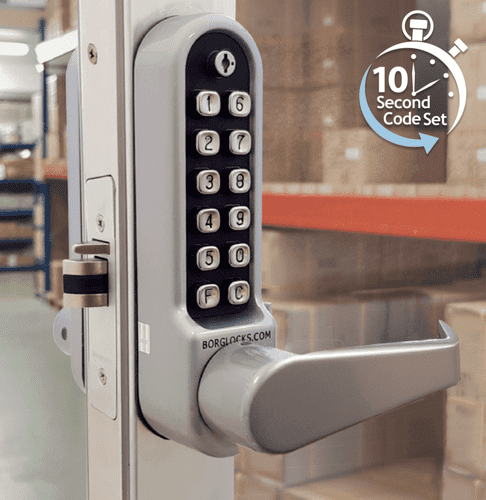 Borg BL5402 ECP Flat bar lever keypad with internal lever handle & 28mm ali latch