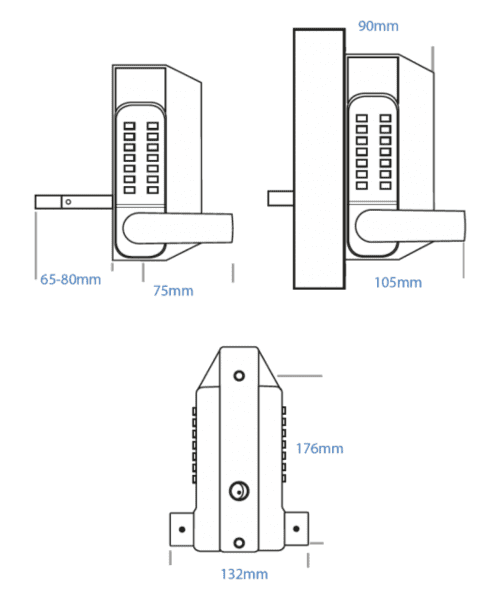 BORG LOCKS BL3100 ECP Knob Operated Marine Grade Metal Gate Single ...