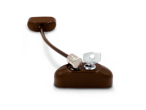 British Standard Locking Cable Window Restrictor - Brown