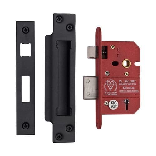 CE York CE York British Standard 5 Lever Sashlock 2 1/2" - Matt Black