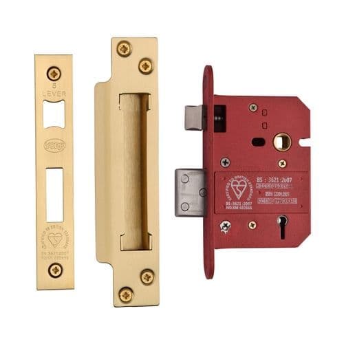 CE York CE York British Standard 5 Lever Sashlock 3" - Satin Brass
