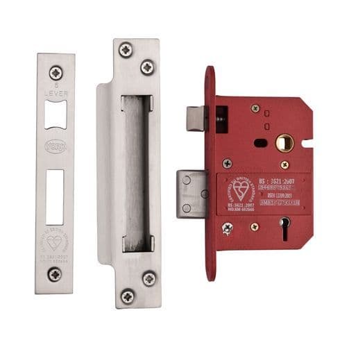 CE York CE York British Standard 5 Lever Sashlock 3" - Satin Chrome/Nickel