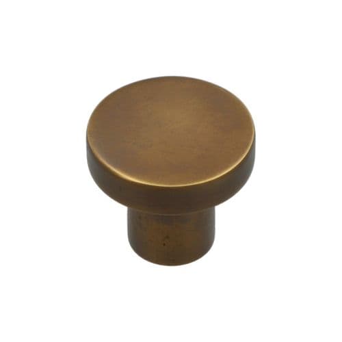 CLEARANCE Alexander and Wilks Hanover Plain Cupboard Knob - Antique Brass - Knob 30mm - AW821-30-AB