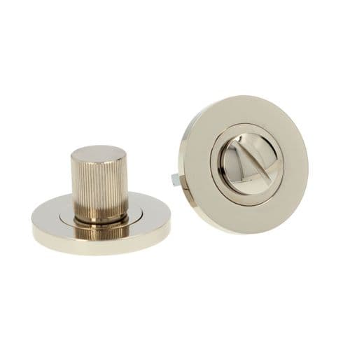 CLEARANCE Alexander and Wilks Reeded Thumbturn and Release - PVD Polished Nickel - AW792PNPVD