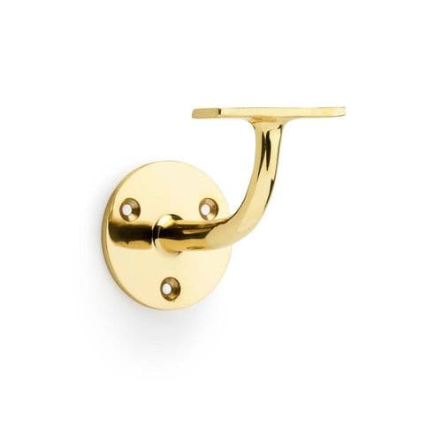 CLEARANCE SALE Alexander and Wilks - Architectural Handrail Bracket - Polished Brass Lacquered