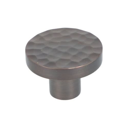 CLEARANCE SALE Alexander and Wilks - Hanover Hammered Cupboard Knob - Dark Bronze - 38mm