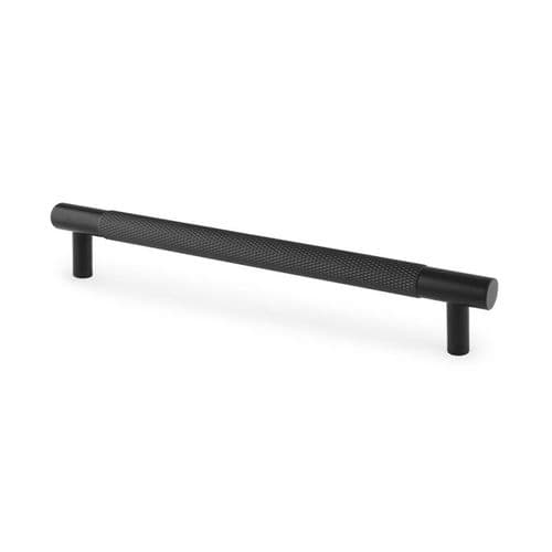 CLEARANCE SALE Alexander & Wilks - Brunel Knurled T-Bar Cupboard Handle - 160mm - Light PVD Black