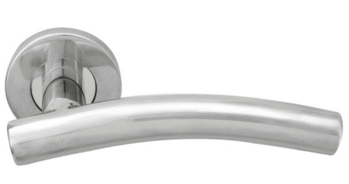 Curved Lever On Sprung Rose - CSL1193BSS - Bright Stainless Steel