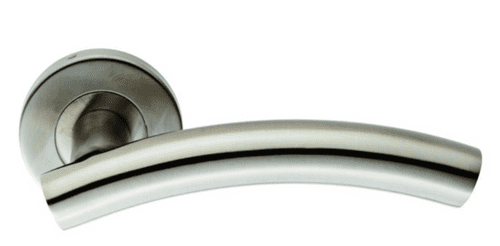 Curved Lever On Sprung Rose - CSL1193SSS - Satin Stainless Steel