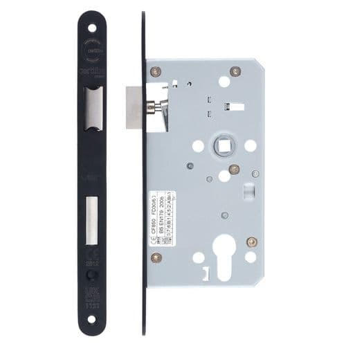 DIN Euro Escape Sashlock - ZDL7260ESC-R-PCB - Powder Coat Black -Radius