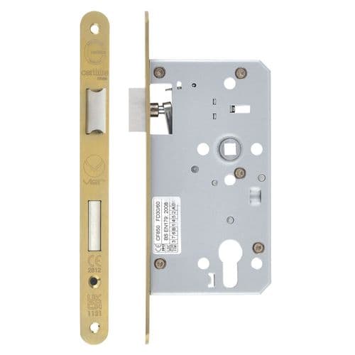 DIN Euro Escape Sashlock - ZDL7260ESC-R-PVDSB - PVD Satin Brass -Radius