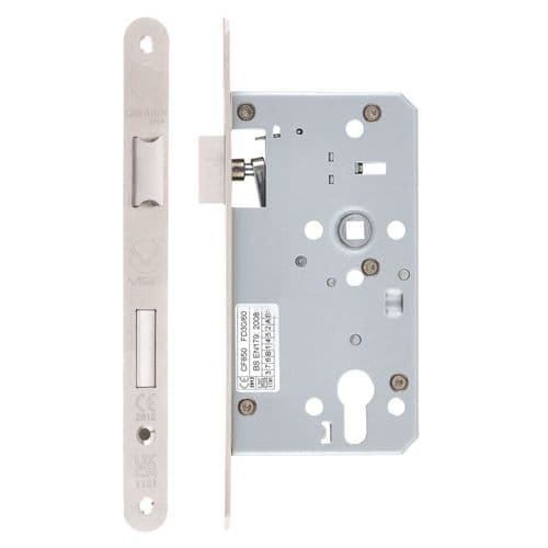 DIN Euro Escape Sashlock - ZDL7260ESC-R-SSS - Satin Stainless Steel-Radius