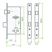 DIN Euro Escape Sashlock - ZDL7260ESC-S-SSS - Satin Stainless Steel