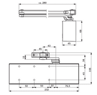DORMAKABA TS71EN Size 3-4 Overhead Door Closer