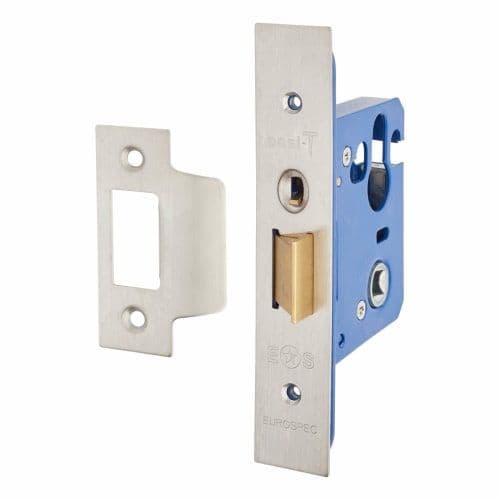EASI-T Euro Profile Cylinder Night Latch - Case Only 64mm - Stainless Steel