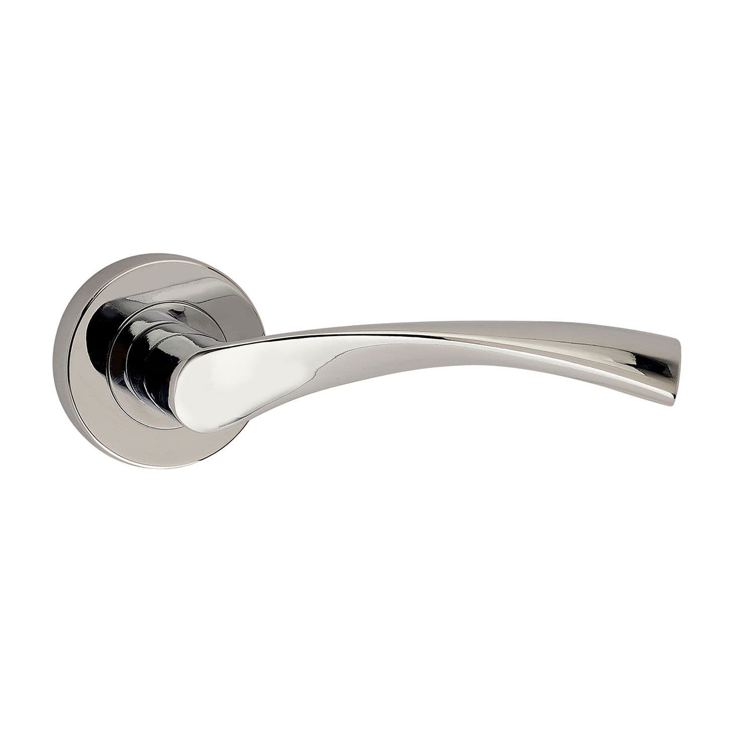 Decoranddecor HERA-SN Internal Door Handle Set – Satin Nickel Chrome, Round Lever, Universal Handing, Made In Türkiye