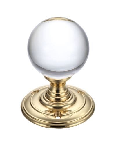 FB300PB Fulton & Bray Glass Ball Mortice Knob 55mm Glass Ball