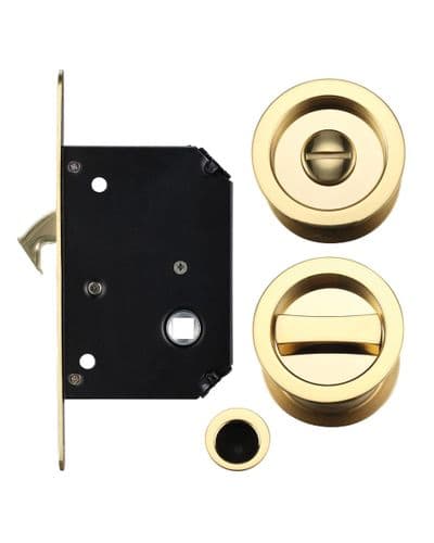 FB81 - Fulton & Bray Sliding Door Lock - Polished Brass