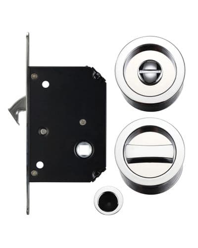 FB81CP - Fulton & Bray Sliding Door Lock - Polished Chrome