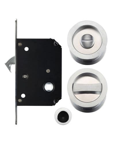 FB81SC - Fulton & Bray Sliding Door Lock - Satin Chrome
