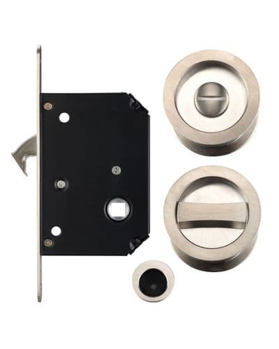 FB81SN - Fulton & Bray Sliding Door Lock - Satin Nickel