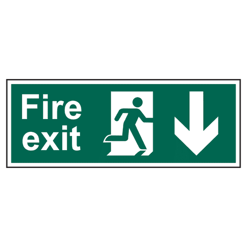 Fire Exit Arrow Direction Sign 400mm x 150mm