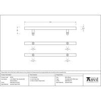 From The Anvil - 50793 - 1.2m Matt Black - Back to Back- Offset Pull T Bar Handle (1000mm Centres)