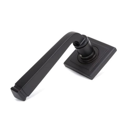 From the Anvil Avon Door Handle on Square Rose - Pair - Aged Bronze - 46092