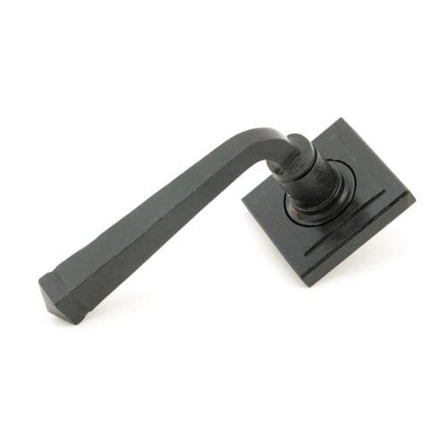 From the Anvil Avon Door Handle on Square Rose - Pair - Beeswax - 45630