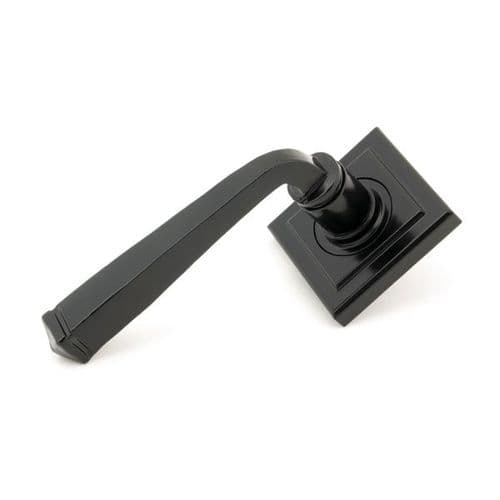 From the Anvil Avon Door Handle on Square Rose - Pair - Black - 45626