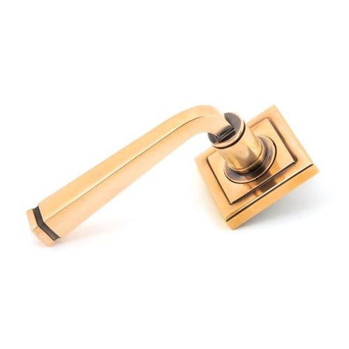 From the Anvil Avon Door Handle on Square Rose - Pair - Polished Bronze - 46096