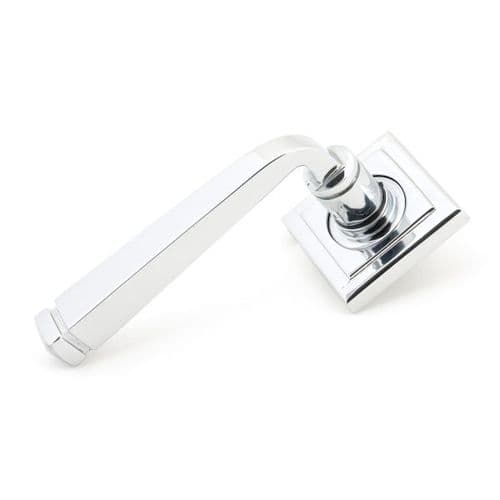 From the Anvil Avon Door Handle on Square Rose - Pair - Polished Chrome - 45618