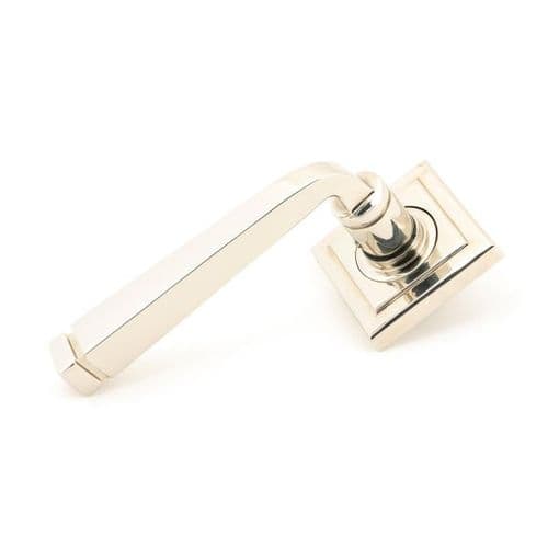 From the Anvil Avon Door Handle on Square Rose - Pair - Polished Nickel - 45622