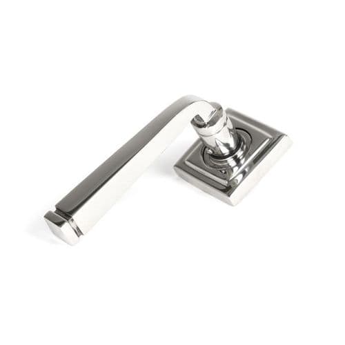 From the Anvil Avon Door Handle on Square Rose - Pair - Polished Stainless Steel - 49855