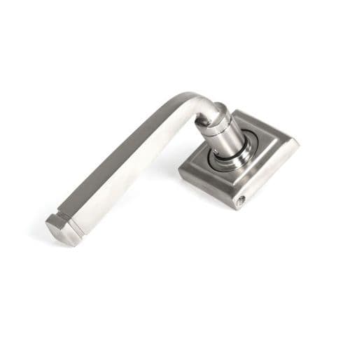 From the Anvil Avon Door Handle on Square Rose - Pair - Satin Stainless Steel - 49851