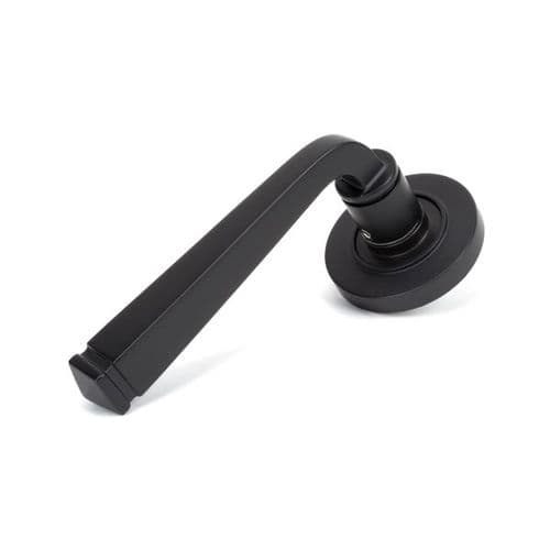 From the Anvil Avon Round Door Handle on Plain Rose - Pair - Aged Bronze - 46089